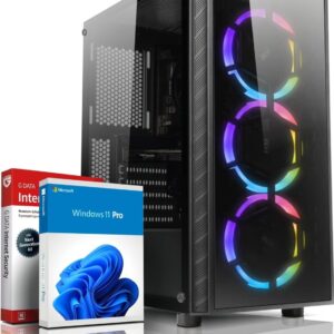 AMD Quad Multimedia PC Athlon X4 950 Quad Core, 3.8 GHz - 16GB GDDR4 - 750 GB (SSD + HDD) - Geforce GT 1030 2 GB - RGB Gaming - USB 3 - LAN - Win11 Pro - WLAN - MS Office - #7488