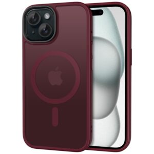 CACOE Magnetic Case for iPhone 15 6.1 Inch, Compatible with MagSafe, Translucent Matt Mobile Phone Case, Shockproof, Scratch-Resistant, Protective Cover