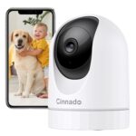 Cinnado Indoor Surveillance Camera - 2K Baby Monitor with Camera, 360 Degree WiFi Indoor Dog Camera with App, Automatic Tracking, Two-Way Audio, Motion Detection, Night Vision,...