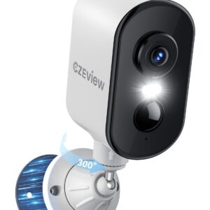CZEview 2K Surveillance Camera Outdoor Battery, Magnetic Mounting, 300° Horizontal PTZ, Motion Detection, WLAN Wireless Surveillance Camera Outdoor/Indoor, 2.4G, 2-Way Audio,...