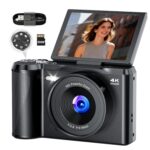 Digital Camera 4K Camera Photo Camera 56MP: 3 Inch 180° Flip Screen Digital Camera with Mode Dial for Vlog - Vintage Photo Camera Children - Gifts for Teenagers Boys Girls 8-16...