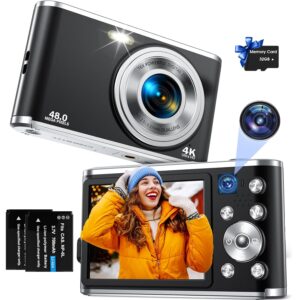Digital Camera, AutoFocus 4K Photo Camera with Dual Camera, Camera Digital Camera with 32GB Card, 16X Digital Zoom, 2.8 Inch Large Screen Vlogging Camera, Portable Point and...