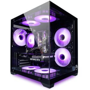Gaming PC Venom Black Air Cooling RGB, up to 128GB RAM, GTX 1660S/RTX 3050/ RTX 5060, up to 2TB SSD, Intel E5, WiFi, BT (1st Graphics Card: NVIDIA GTX 1660 SUPER, 32GB RAM |...