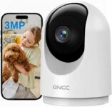 GNCC Indoor Surveillance Camera, 2K Camera, Indoor Surveillance, 360° WiFi Camera, Indoor Dog Camera with App, Baby Monitor with Camera, Two-Way Audio, Motion Detection, Night...