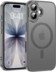 Helssitot Case for iPhone 17 with Magsafe, Military Grade Shockproof Anti-Fingerprint Magnetic Back Matte Case for iPhone 17 6.3 Inch, Grey