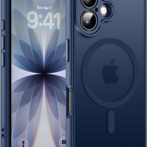 Helssitot Case for iPhone 17 with Magsafe, Military Grade Shockproof Anti-Fingerprint Magnetic Back Matte Case for iPhone 17 6.3 Inch, Blue