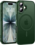 Helssitot For iPhone 17 Case with Magsafe, Military Grade Shockproof Anti-Fingerprint Magnetic Back Matte Case for iPhone 17 6.3 Inch, Alpine Green