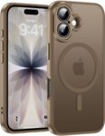 Helssitot For iPhone 17 Case with Magsafe, Military Grade Shockproof Anti-Fingerprint Magnetic Back Matte Case for iPhone 17 6.3 Inch, Desert Colour