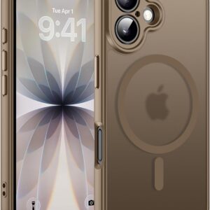 Helssitot For iPhone 17 Case with Magsafe, Military Grade Shockproof Anti-Fingerprint Magnetic Back Matte Case for iPhone 17 6.3 Inch, Desert Colour