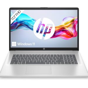 HP Laptop with 17.3 Inch FHD Display, Intel Core 3 100U, 8 GB DDR4 RAM, 512 GB SSD, ‎Intel Graphics, Windows 11, QWERTZ Keyboard, Silver