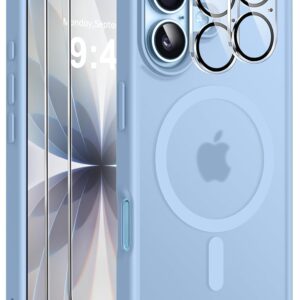 ivencase Magnetic Matte Case Compatible with iPhone 17 Case for Mag Safe with 2 Protective Films and 2 Pieces Camera Protection Military Standard Protection, Hard PC...