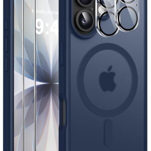 ivencase Magnetic Matte Case Compatible with iPhone 17 Case for Mag Safe with 2 Protective Films and 2 Pieces Camera Protection Military Standard Protection, Hard PC...