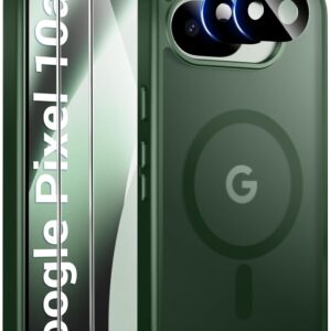 ivencase Magnetic Protective Case Compatible with Google Pixel 10a Case for Mag Safe with 2 Pieces Camera Protection and 2 Pieces Protective Film PC Scratch-Resistant Back...