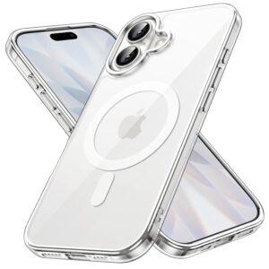 JETech Magnetic Case for iPhone 17 6.3 Inch Compatible with MagSafe, Shockproof Bumper Mobile Phone Case, Anti-Scratch Transparent Back (Transparent)