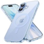 JETech Magnetic Case for iPhone 17 6.3 Inch Compatible with MagSafe, Shockproof Bumper Mobile Phone Case, Anti-Scratch Transparent Back (Fog Blue)