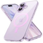 JETech Magnetic Case for iPhone 17 6.3 Inch Compatible with MagSafe, Shockproof Bumper Mobile Phone Case, Anti-Scratch Transparent Back (Purple)
