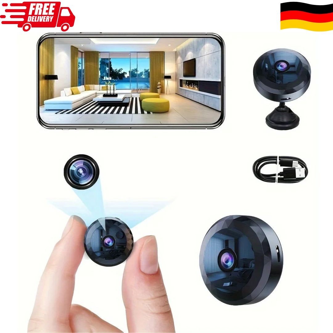 Mini Kamera 1080P für Heimüberwachung - Langlebiger Akku & Bewegungserkennung