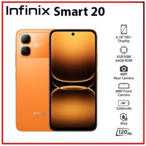 (New) Infinix Smart 20 4GB+64GB ORANGE Dual SIM Unlocked Android Mobile Phone