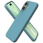 ORNARTO Silicone Case for iPhone 17, 6.3 Inches, Thin Mobile Phone of Liquid Silicone, Scratch-Resistant and Shockproof Protective Case, Teal Green