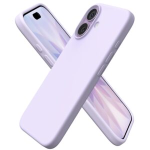 ORNARTO Silicone Case for iPhone 17, 6.3 Inches, Thin Mobile Phone of Liquid Silicone, Scratch-Resistant and Shockproof Protective Case, Lavender