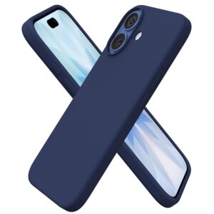ORNARTO Silicone Case for iPhone 17, 6.3 Inches, Thin Mobile Phone of Liquid Silicone, Scratch-Resistant and Shockproof Protective Case, Dark Navy