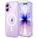 TAURI Case for 2025 6.3 Inch with Tempered Glass Film, Military Standard Protection, [Anti-Yellowing] Shockproof Magnetic Mobile Phone Case - Transparent