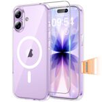TAURI Case for iPhone 17 6.3 Inch with Tempered Glass Film and Camera Control, Compatible with MagSafe, Military Standard Protection, Shockproof Transparent Magnetic Mobile...