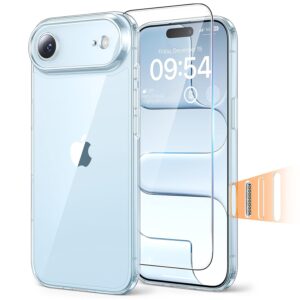 TAURI For Air 2025 Case 6.6 Inch with Tempered Glass Film and Camera Control, Full Camera Protection, Shockproof Magnetic Mobile Phone Case - Transparent