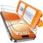 TOCOL Tempered Glass Screen Protector, iPhone 17/iPhone 16 Pro (7.62 cm), Car Installation, Full Screen, 9H, Shockproof, Scratch-Resistant, Anti-Fingerprint, Anti-Bubble,...