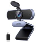 UGREEN FineCam Lite 4K UHD Webcam 4K Webcam with Microphone and Lens Cover, PC Camera Auto Focus, 70°FOV, USB-A/C Port, for PC/Laptop/Windows/Mac/Linux/Skype/FaceTime